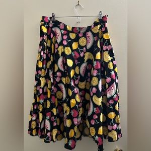 Hell Bunny 2XL/UK 18 Fruit print A-line Skirt